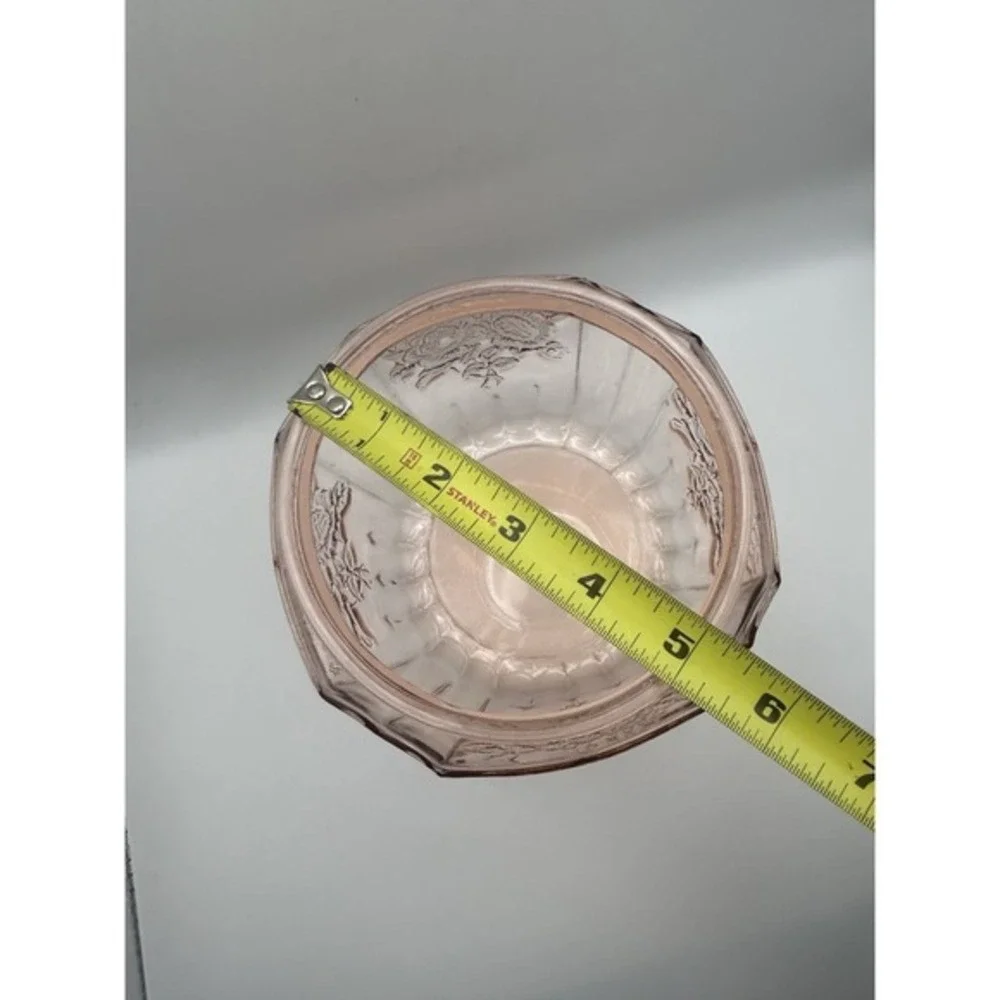Vintage Anchor Hocking Pink Mayfair Open Rose Pink Depression Glass Cookie‎ Jar